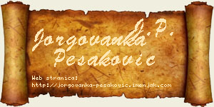 Jorgovanka Pešaković vizit kartica